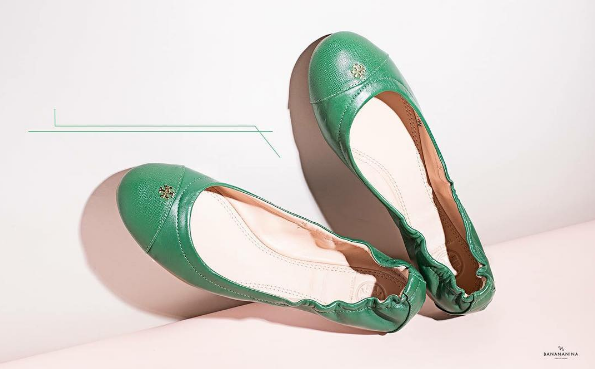 green flat shoes